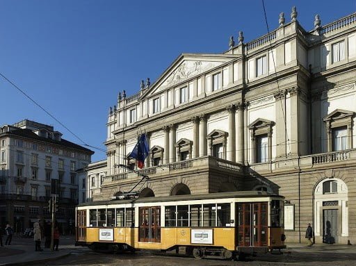 Milan street with tram